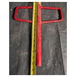 Red T-Post Puller Fence Post Remover - Heavy-Duty Steel, 14 in Shaft, Long Handle