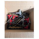 Drill Bits Assortment - In Box with Red Handles & Gray Accessories