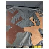 Moose Silhouette Copper Metal Yard Art Pair - Outdoor Decor