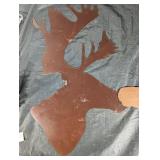 Moose Silhouette Copper Metal Yard Art Pair - Outdoor Decor