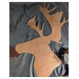 Moose Silhouette Copper Metal Yard Art Pair - Outdoor Decor