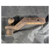 Rusty L-Shaped Steel Bracket with Ball End & Threaded Stud