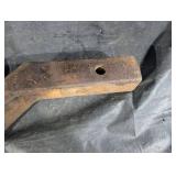 Rusty L-Shaped Steel Bracket with Ball End & Threaded Stud
