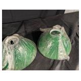 Green Glass Bell-Shaped Lamp Shades (Lot of 3)