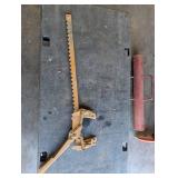 Vintage Long Serrated Blade Saw with Spring-Loaded Clamp