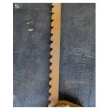 Vintage Long Serrated Blade Saw with Spring-Loaded Clamp