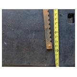 Vintage Long Serrated Blade Saw with Spring-Loaded Clamp