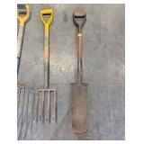 Garden Tools Set - Rake, 4-Tine Fork & Shovel
