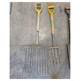 Garden Tools Set - Rake, 4-Tine Fork & Shovel