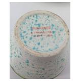 Speckled Ceramic Bowl Set with Nested Cup - Colorful Rim Pattern, 2-Piece