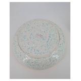 Speckled Ceramic Bowl Set with Nested Cup - Colorful Rim Pattern, 2-Piece