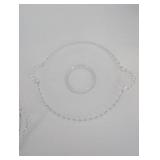 Clear Glass Charger Plates - Beaded Rim Set of 2