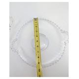 Clear Glass Charger Plates - Beaded Rim Set of 2