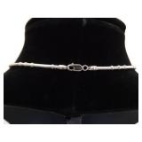 .925 Sterling Silver Abalone and Black Pearl Cross Pendant and Thick Necklace