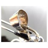 .925 Sterling Silver Abalone and Black Pearl Cross Pendant and Thick Necklace