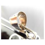 .925 Sterling Silver Abalone and Black Pearl Cross Pendant and Thick Necklace