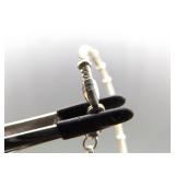 .925 Sterling Silver Abalone and Black Pearl Cross Pendant and Thick Necklace