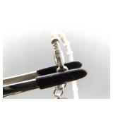 .925 Sterling Silver Abalone and Black Pearl Cross Pendant and Thick Necklace