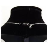 .925 Sterling Silver Topaz Crystal Slider Pendant Necklace