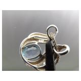 .925 Sterling Silver Topaz Crystal Slider Pendant Necklace