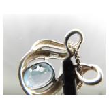 .925 Sterling Silver Topaz Crystal Slider Pendant Necklace