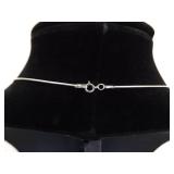 .925 Sterling Silver Larimar and Topaz Turtle Dangle Pendant Necklace