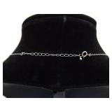 .925 Sterling Silver Topaz Cat Pendant Necklace