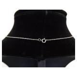 .925 Sterling Silver Stacked Topaz Crystal Pendant Necklace