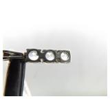 .925 Sterling Silver Stacked Topaz Crystal Pendant Necklace