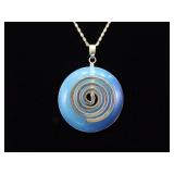 .925 Sterling Silver Opalite Pendant Necklace