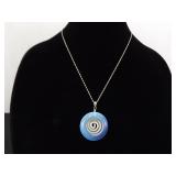 .925 Sterling Silver Opalite Pendant Necklace