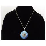 .925 Sterling Silver Opalite Pendant Necklace