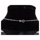 .925 Sterling Silver Semi Precious Stone Set Pendant Necklace