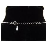 .925 Sterling Silver Rose Quartz Pyramid Pendant Necklace