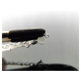 .925 Sterling Silver Rose Quartz Pyramid Pendant Necklace