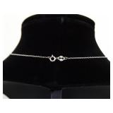 .925 Sterling Silver Pink Sapphire Crystal Pendant Necklace