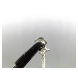 .925 Sterling Silver Pink Sapphire Crystal Pendant Necklace