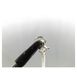 .925 Sterling Silver Pink Sapphire Crystal Pendant Necklace