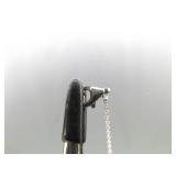 .925 Sterling Silver Jade Cabochon Pendant Necklace