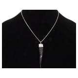 .925 Sterling Silver RARE Dik Dik Horn Pendant Necklace