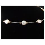 .925 Sterling Silver Liquid Silver Genuine Pearl Necklace