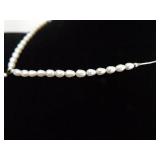 .925 Sterling Silver Liquid Silver Genuine Pearl Dangle Pendant Necklace