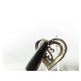 .925 Sterling Silver 10k Yellow Gold and Diamond Accented Jane Seymour Open Heart Pendant Necklace