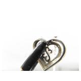 .925 Sterling Silver 10k Yellow Gold and Diamond Accented Jane Seymour Open Heart Pendant Necklace