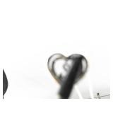 .925 Sterling Silver 10k Yellow Gold and Diamond Accented Jane Seymour Open Heart Pendant Necklace