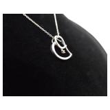 .925 Sterling Silver Diamond Accented Heart Pendant Necklace