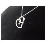 .925 Sterling Silver Diamond Accented Heart Pendant Necklace