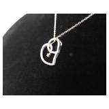 .925 Sterling Silver Diamond Accented Heart Pendant Necklace
