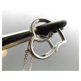 .925 Sterling Silver Diamond Accented Heart Pendant Necklace