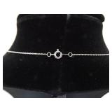 .925 Sterling Silver Diamond and Sapphire Crystal Accented Infinity Pendant Necklace